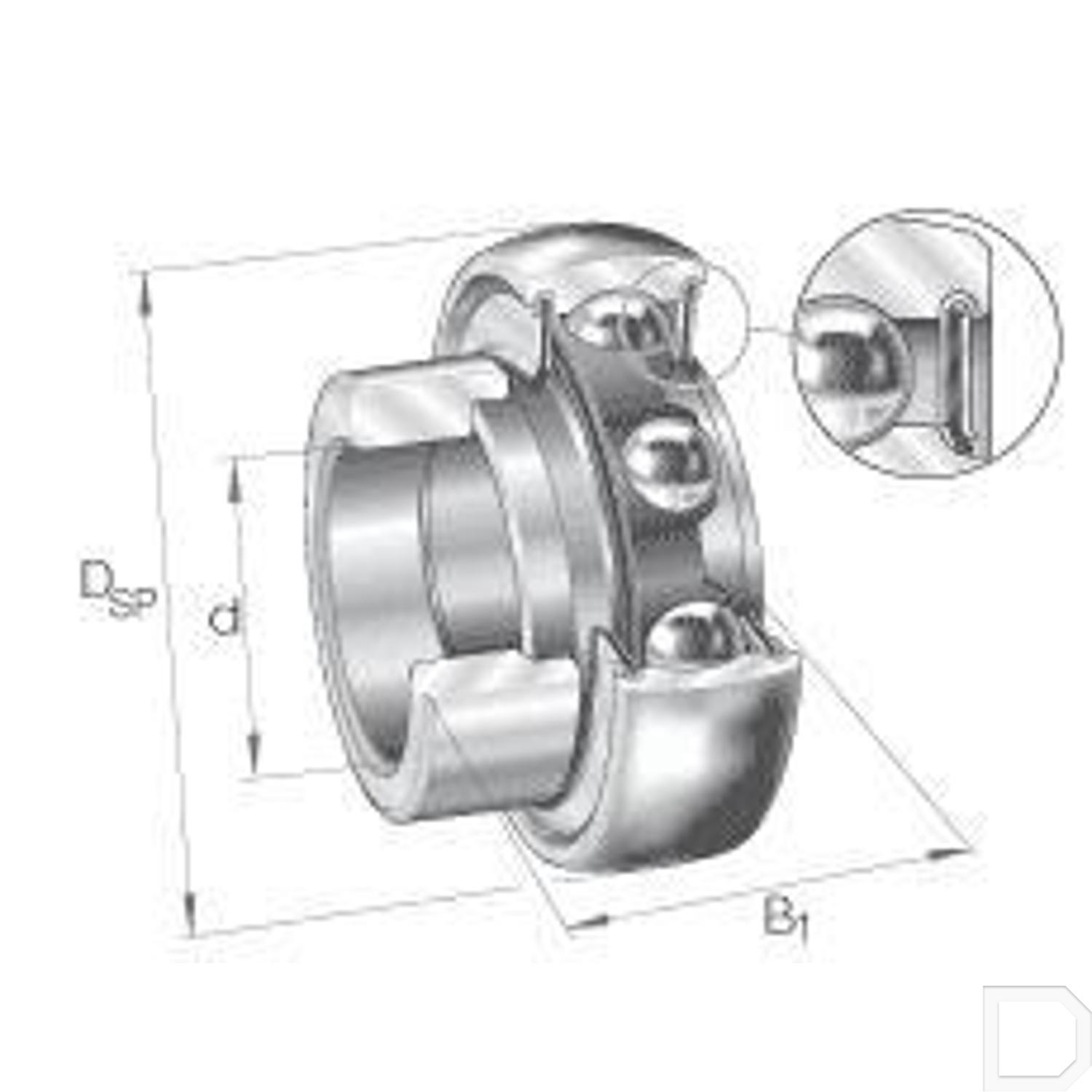 Spanlager 30mm - Met spanring| INDI