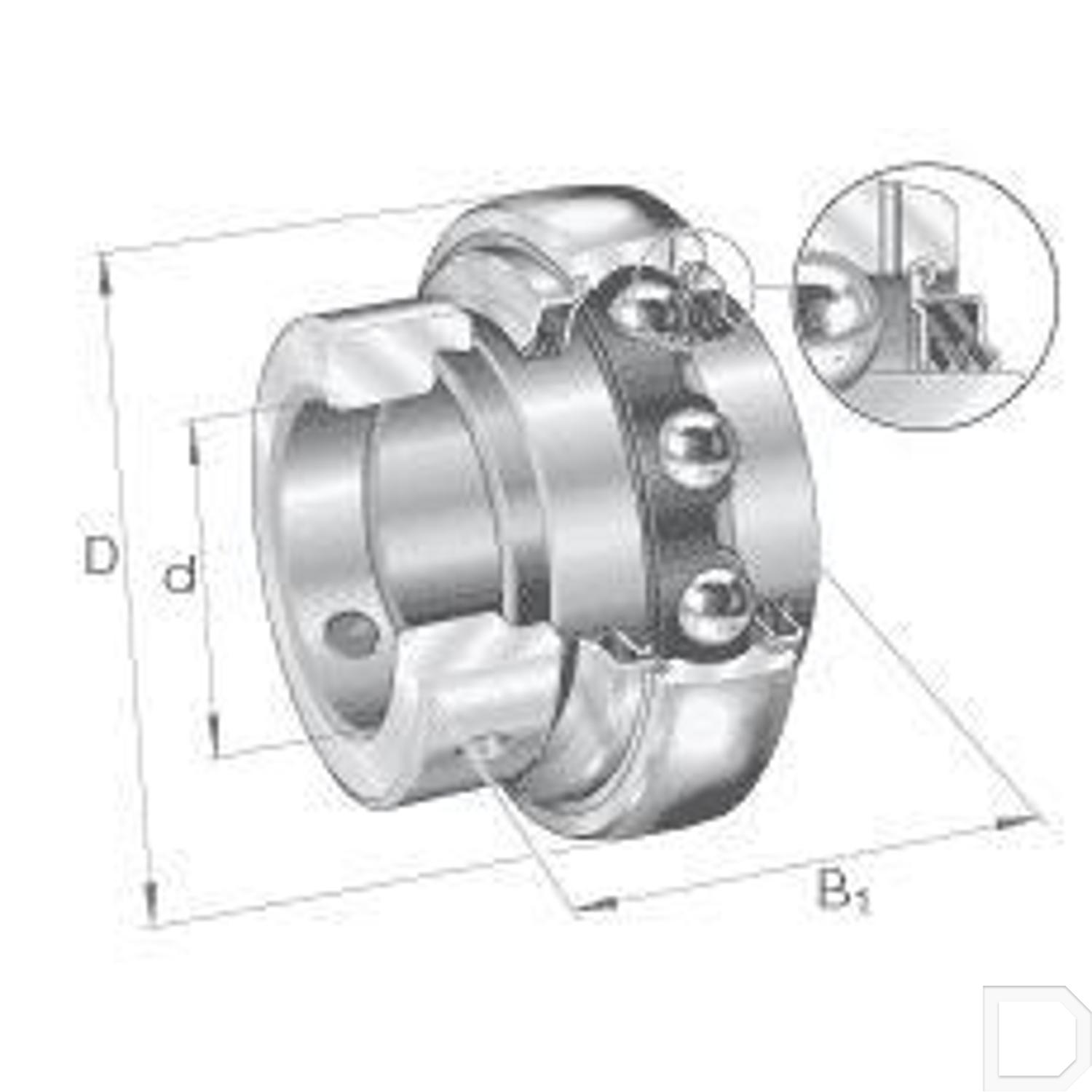 Spanlager 25mm - Met spanring| INDI