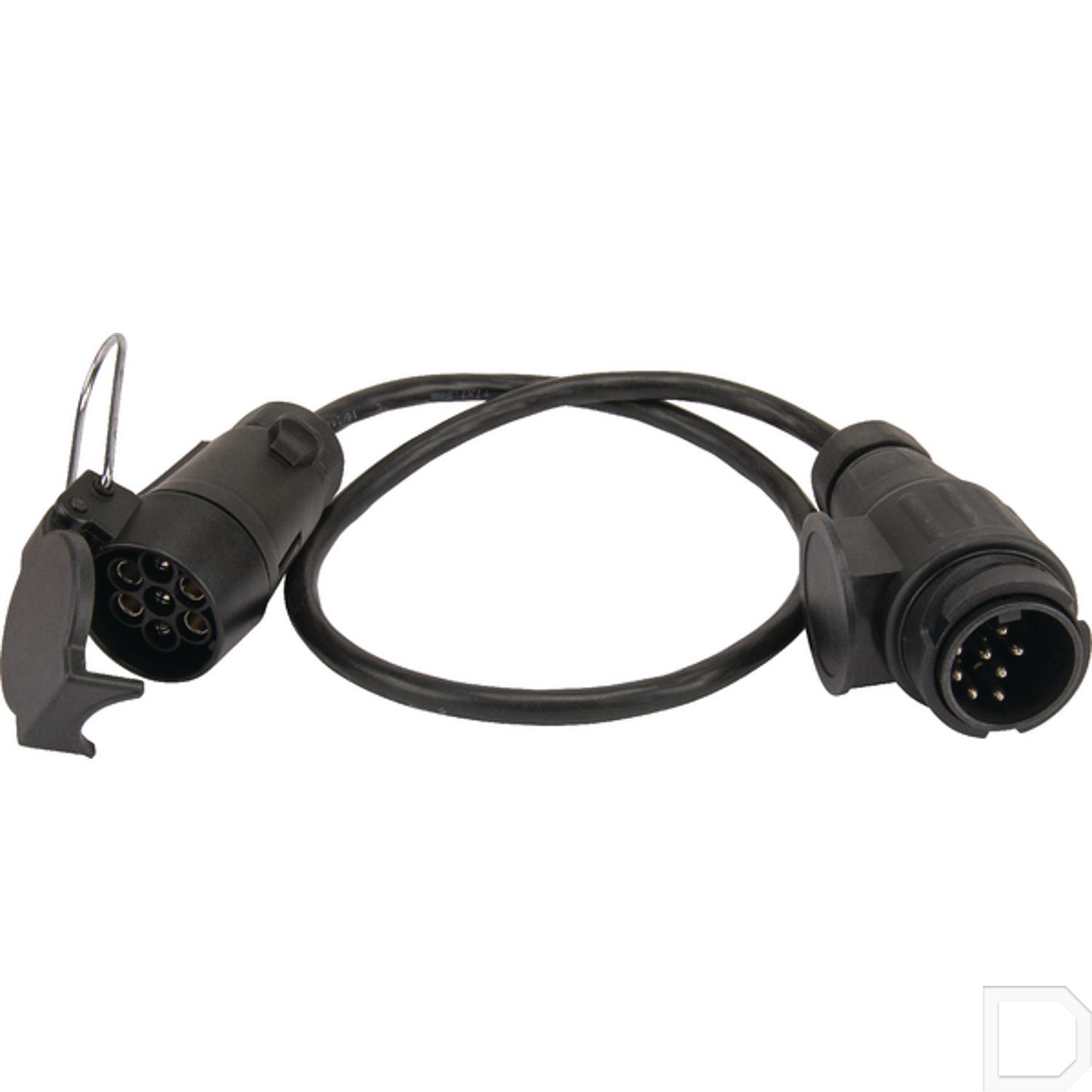 JVJ Adapterkabel, van 7-polig naar 13-polig, 12 V, 2 m, verlengkabel voor aanhanger, caravan, camper of auto