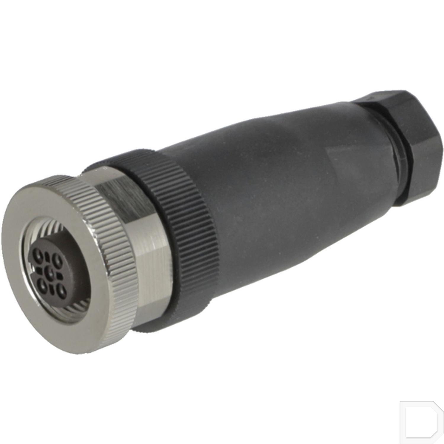 M8 Female Plug, 4 Pin, Industrial Round Plug, IP67, A-Code Right, Adapter Type: Field Mounter, Not Closed, 60V, 4A, AC/DC