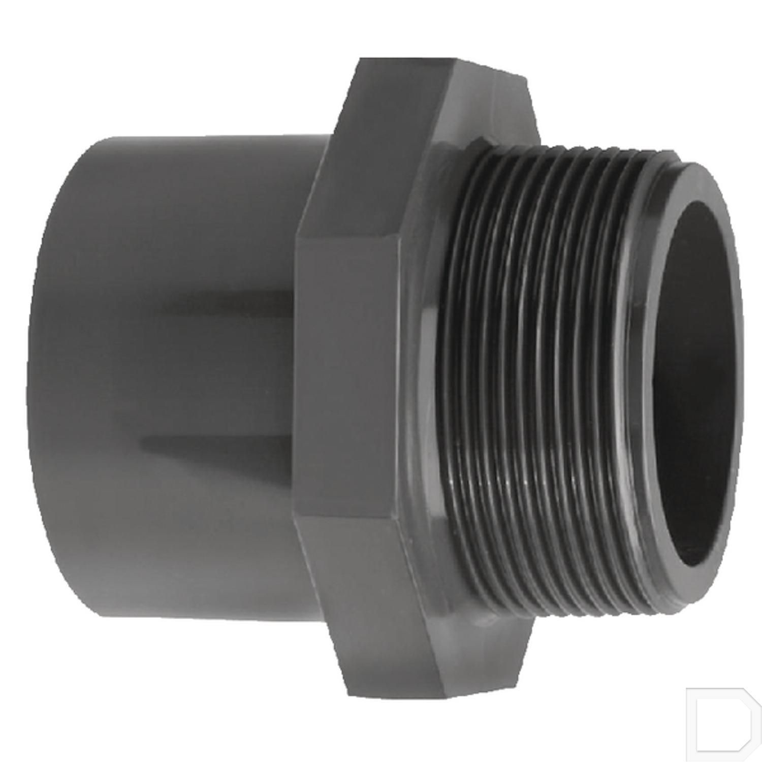 Adaptermof 32mm / 40mm x 1/2" male PVCU PVC overgang koppelingen VdL